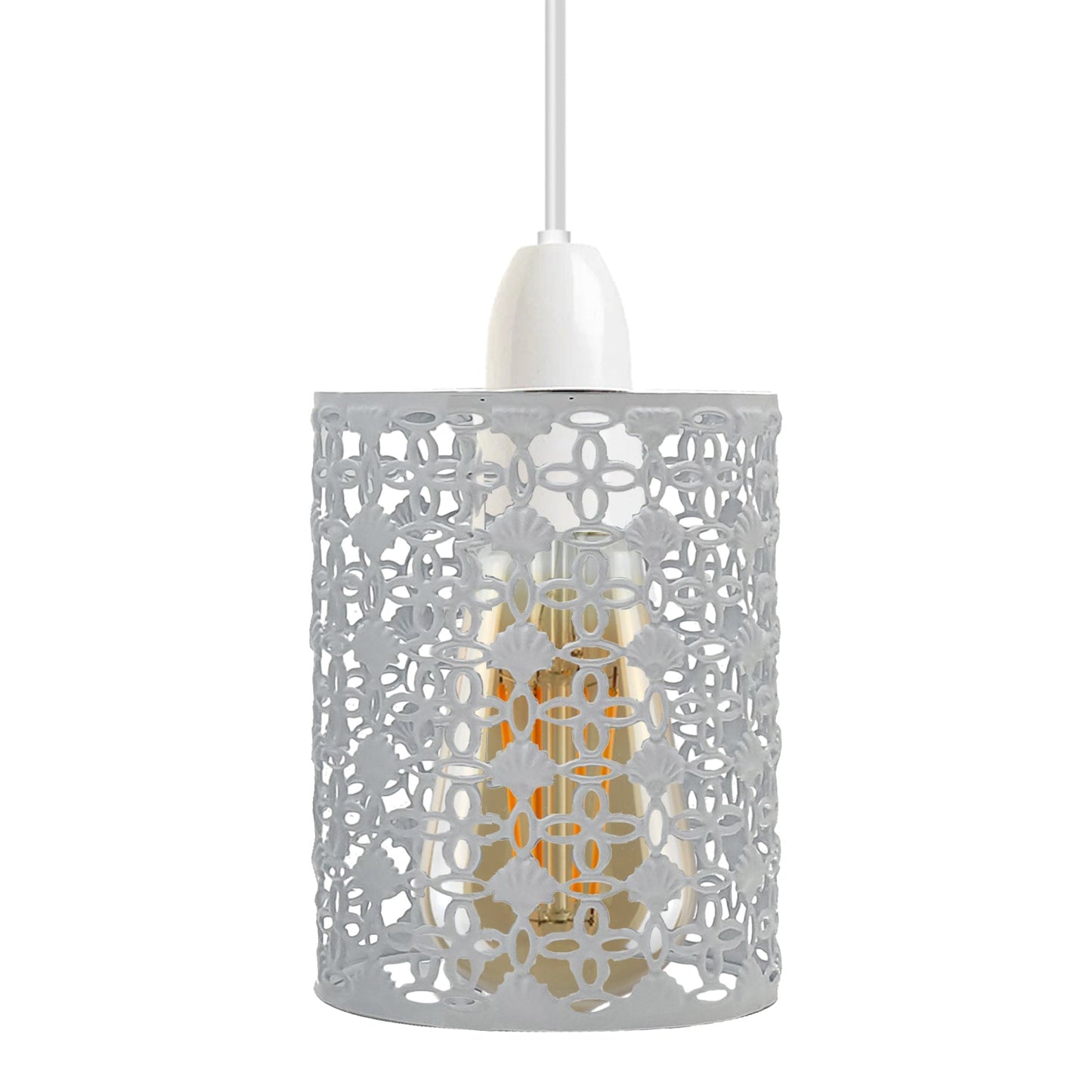 Easy Fit Pendant Light Pattern Cage Metal Drum Lampshade~2509